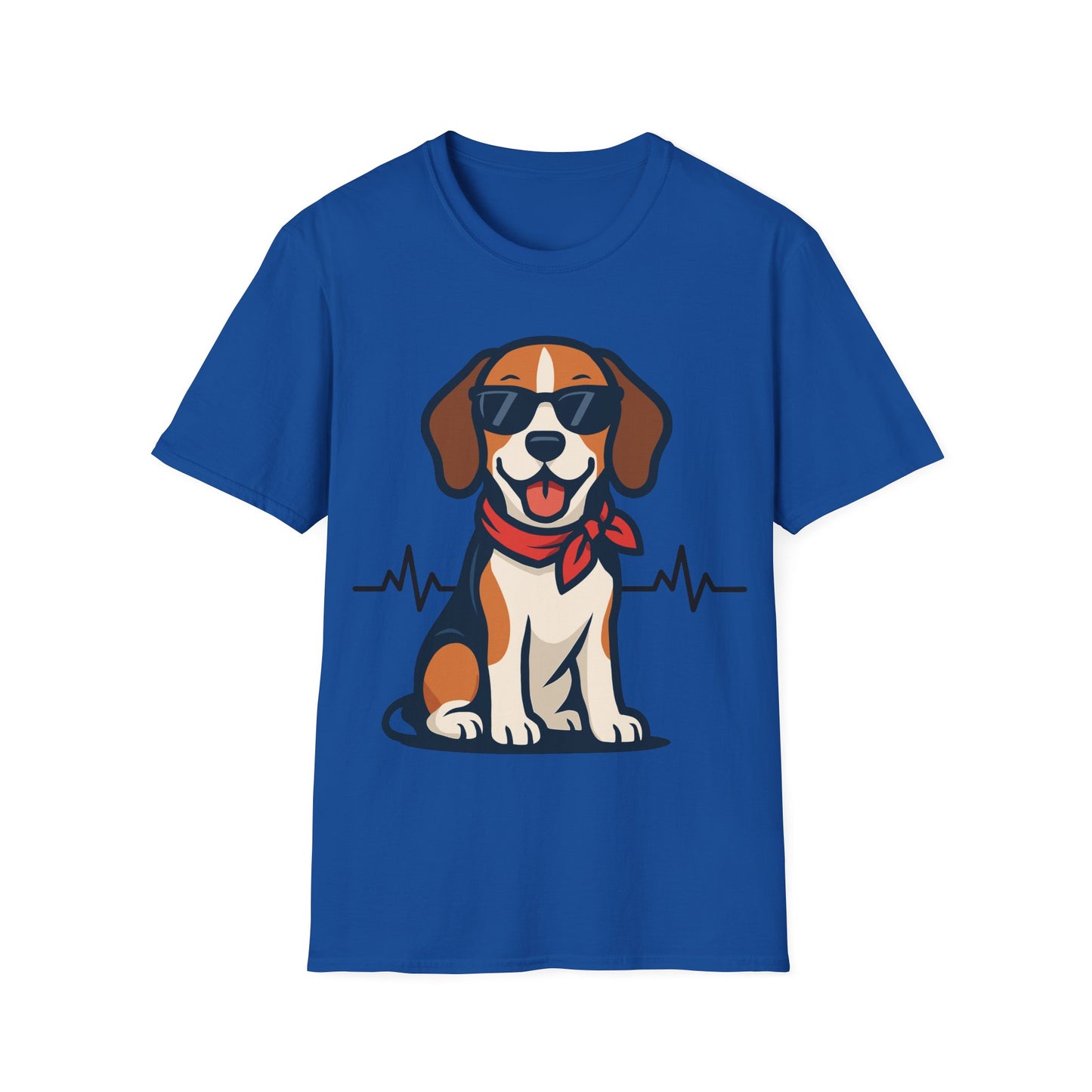 Beagle With Heartbeat And Cool Sunglasses Dog Unisex T-Shirt