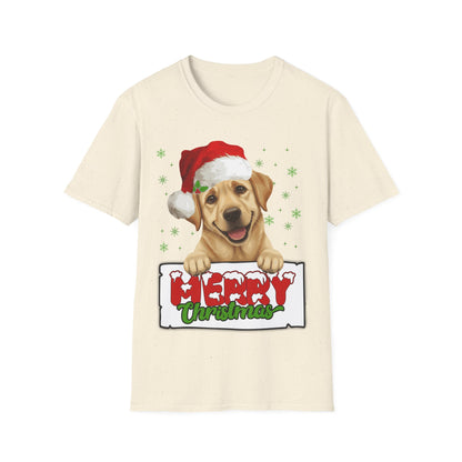 Christmas Labrador Retriever in Santa Hat Unisex T-Shirt