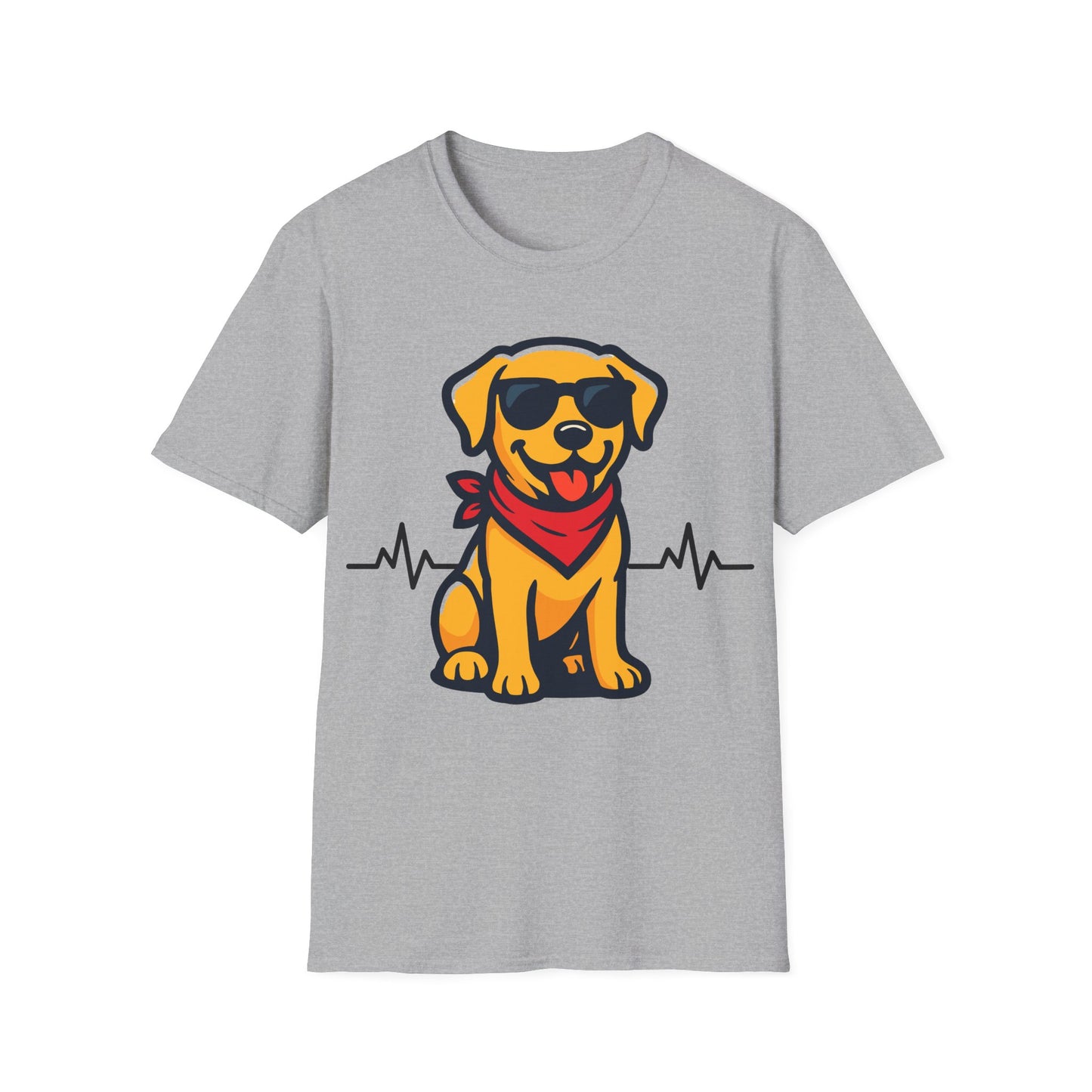 Labrador Retriever With Heartbeat And Cool Sunglasses Dog Unisex T-Shirt