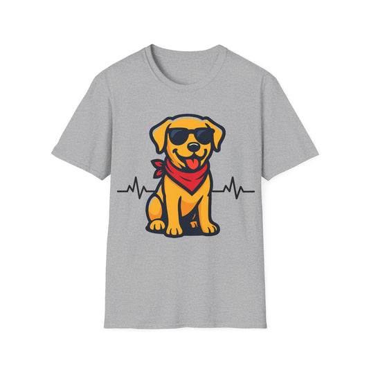 Labrador Retriever With Heartbeat And Cool Sunglasses Dog Unisex T-Shirt
