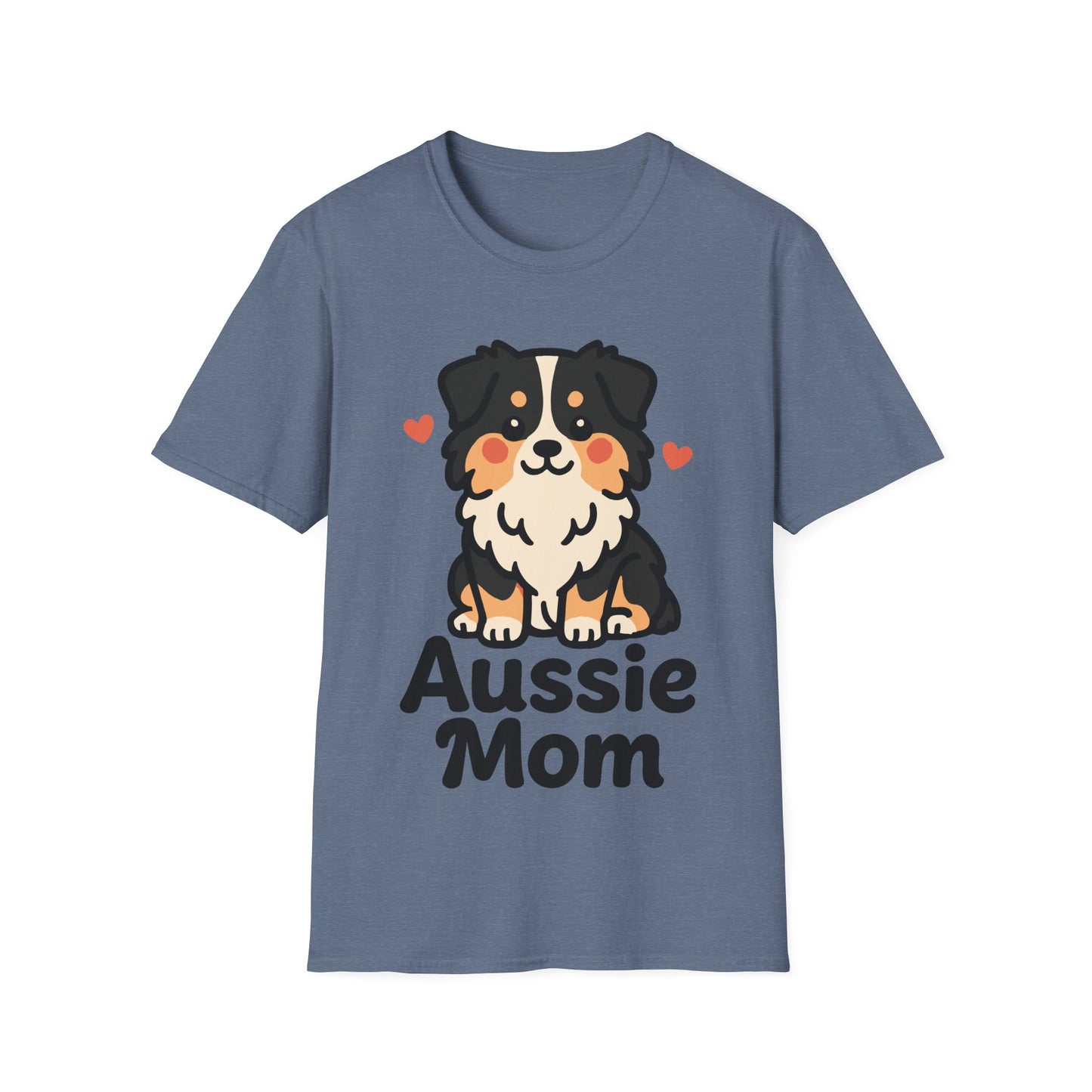 Aussie Mom Cartoon Australian Shepherd Design Unisex T-Shirt
