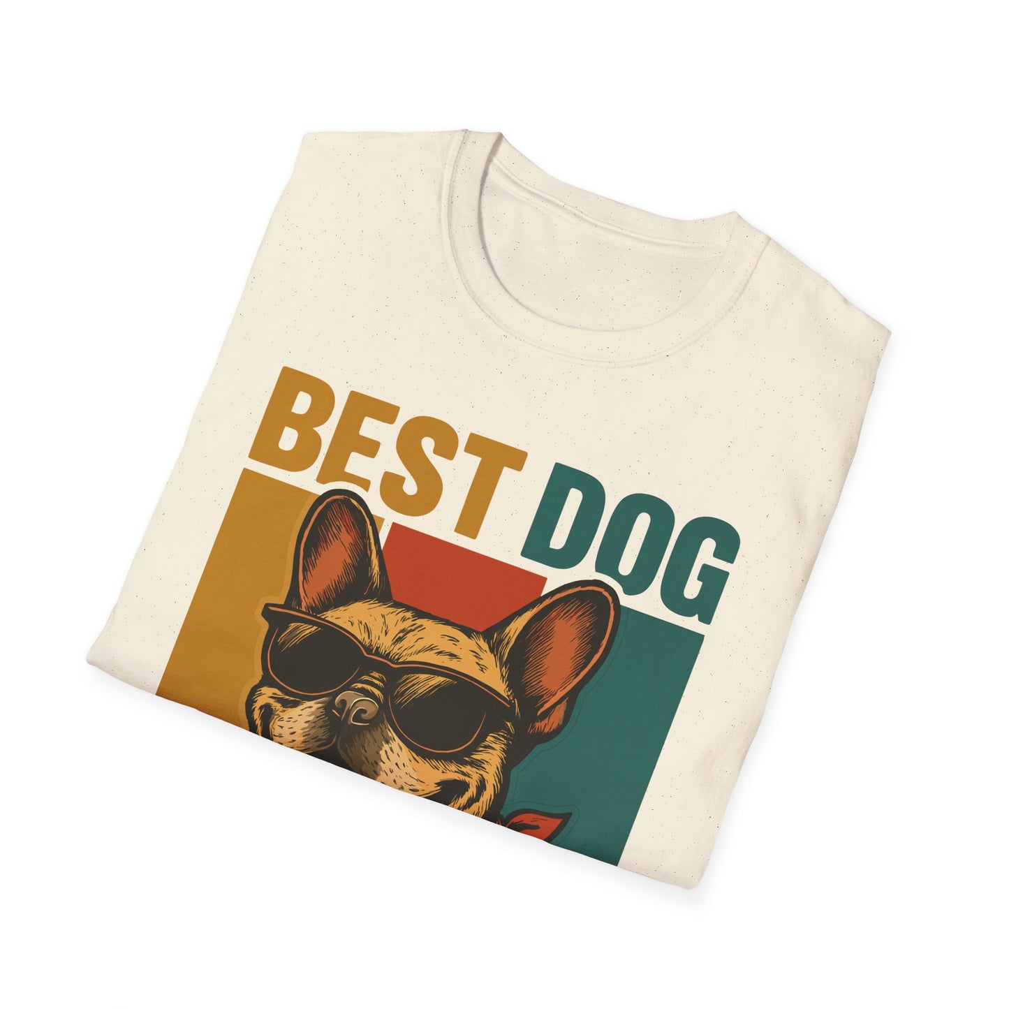 Best Dog Dad Ever French Bulldog With Retro Colors Unisex T-Shirt