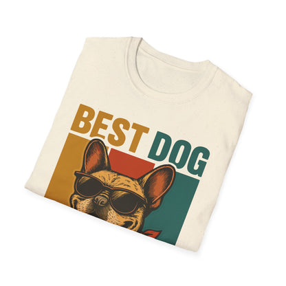 Best Dog Dad Ever French Bulldog With Retro Colors Unisex T-Shirt