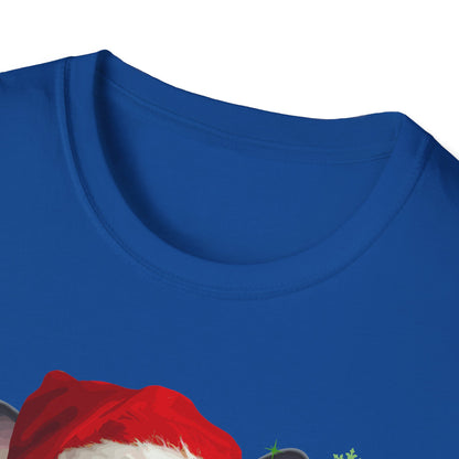 Christmas French Bulldog in Santa Hat Unisex T-Shirt