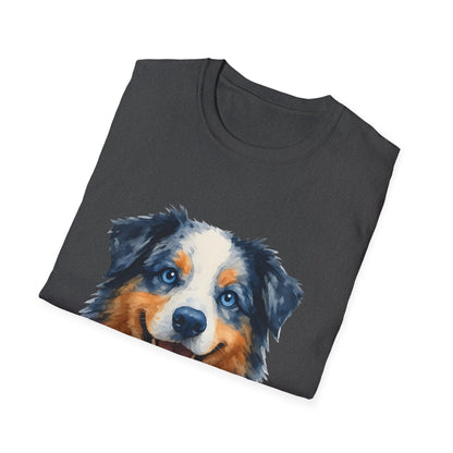 Aussie Mama Australian Shepherd Watercolor Unisex T-Shirt