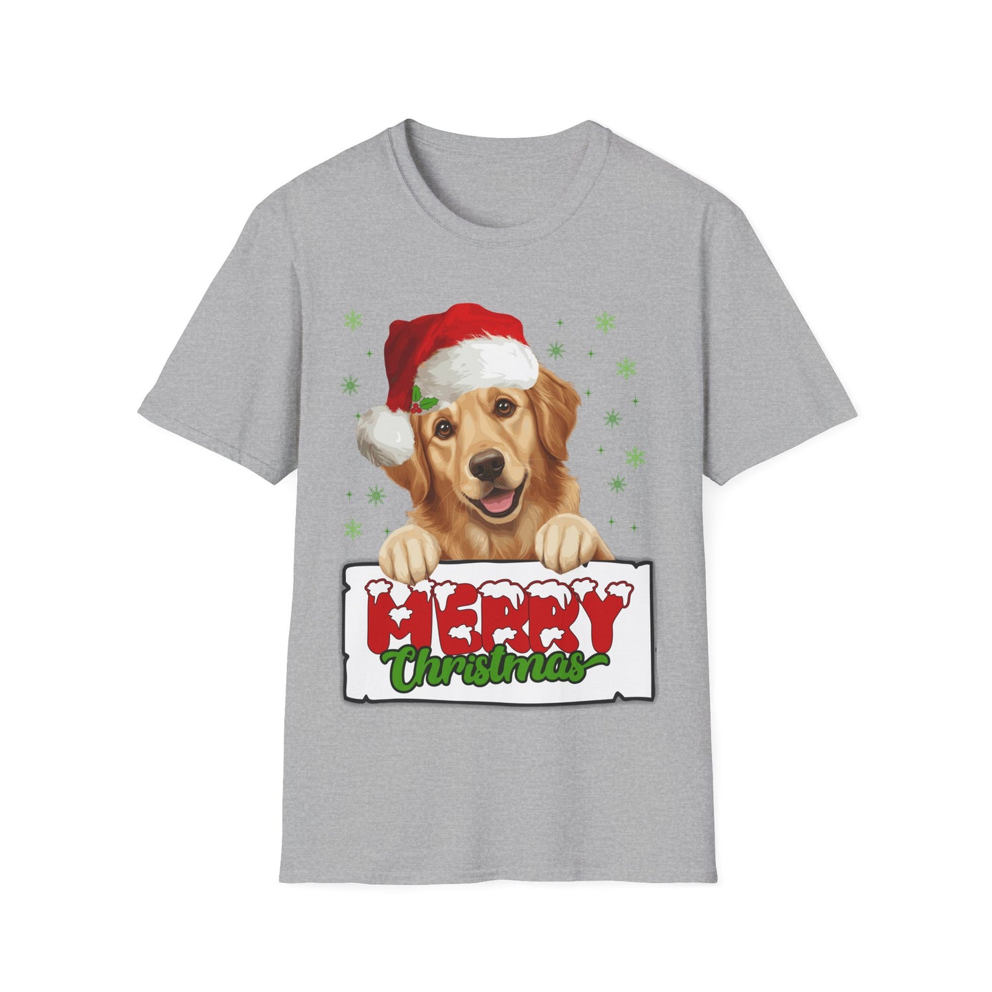 Christmas Golden Retriever in Santa Hat Unisex T-Shirt