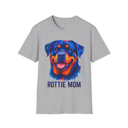 Rottie Mom In Vibrant Colors Unisex T-Shirt