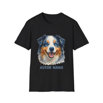 Aussie Mama Australian Shepherd Watercolor Unisex T-Shirt