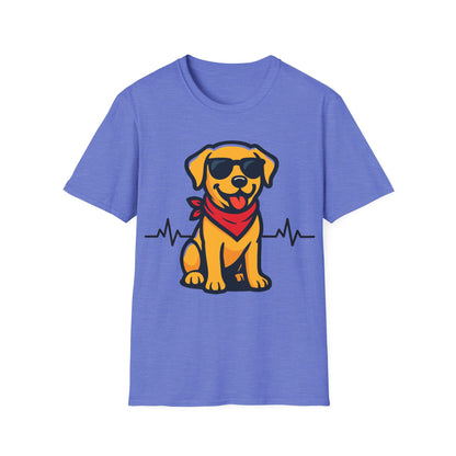 Labrador Retriever With Heartbeat And Cool Sunglasses Dog Unisex T-Shirt