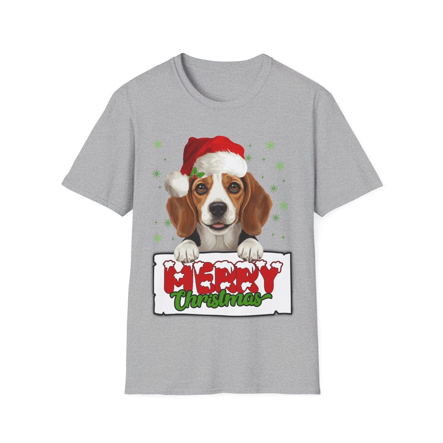 Christmas Beagle in Santa Hat Unisex T-Shirt