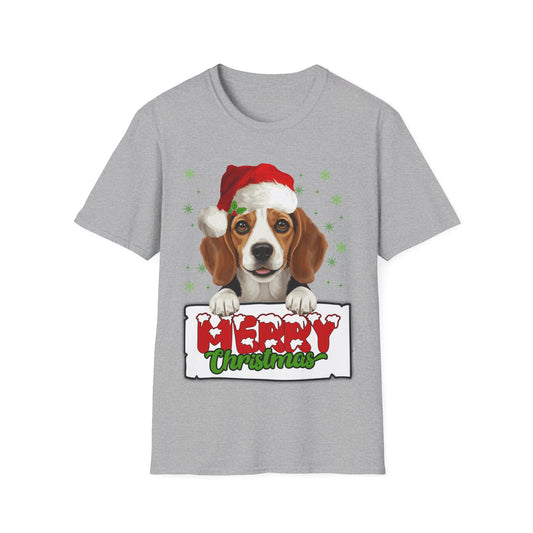 Christmas Beagle in Santa Hat Unisex T-Shirt