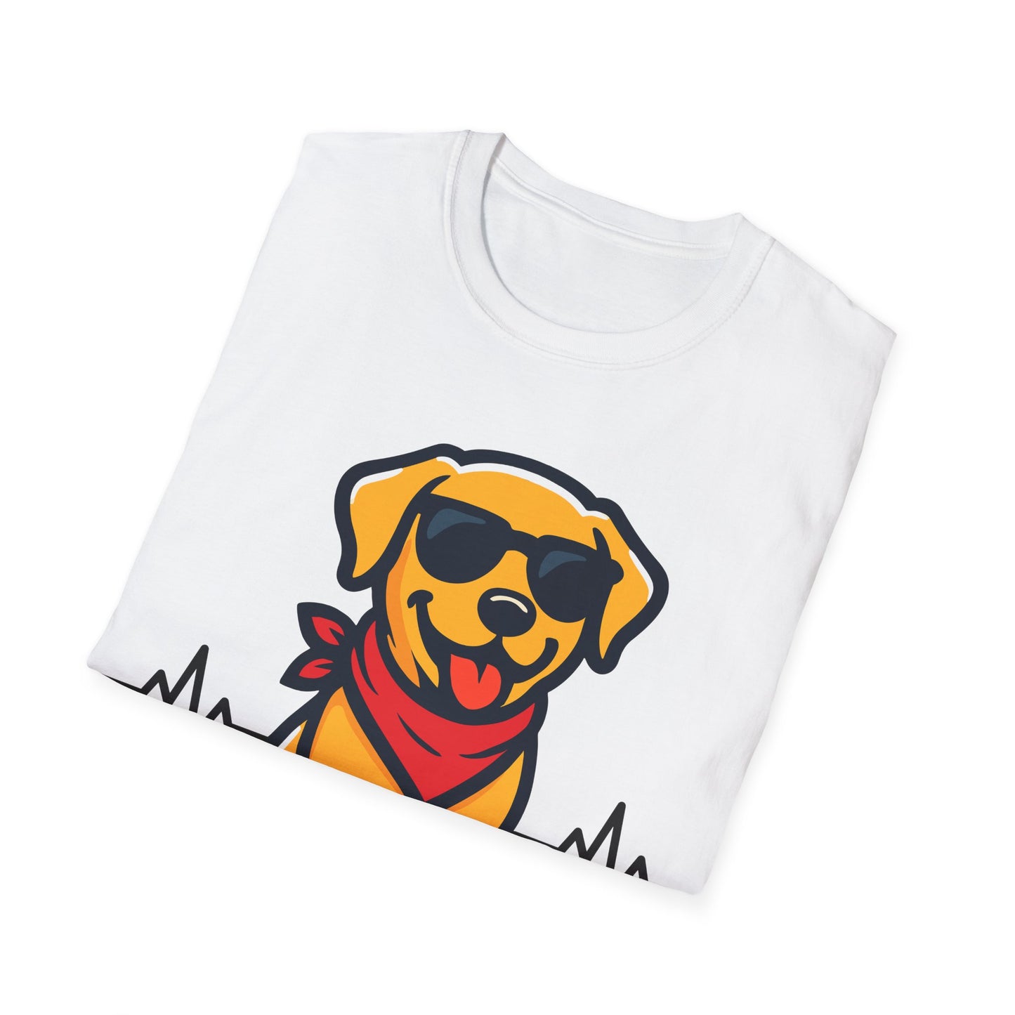 Labrador Retriever With Heartbeat And Cool Sunglasses Dog Unisex T-Shirt
