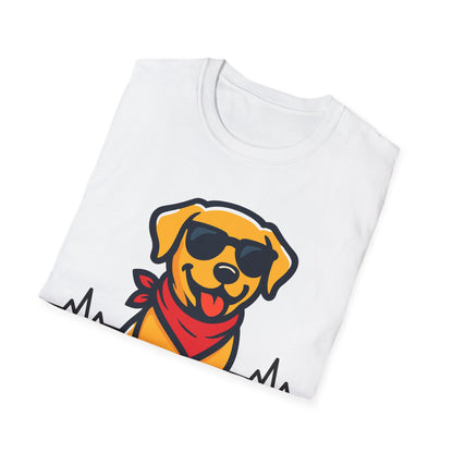 Labrador Retriever With Heartbeat And Cool Sunglasses Dog Unisex T-Shirt