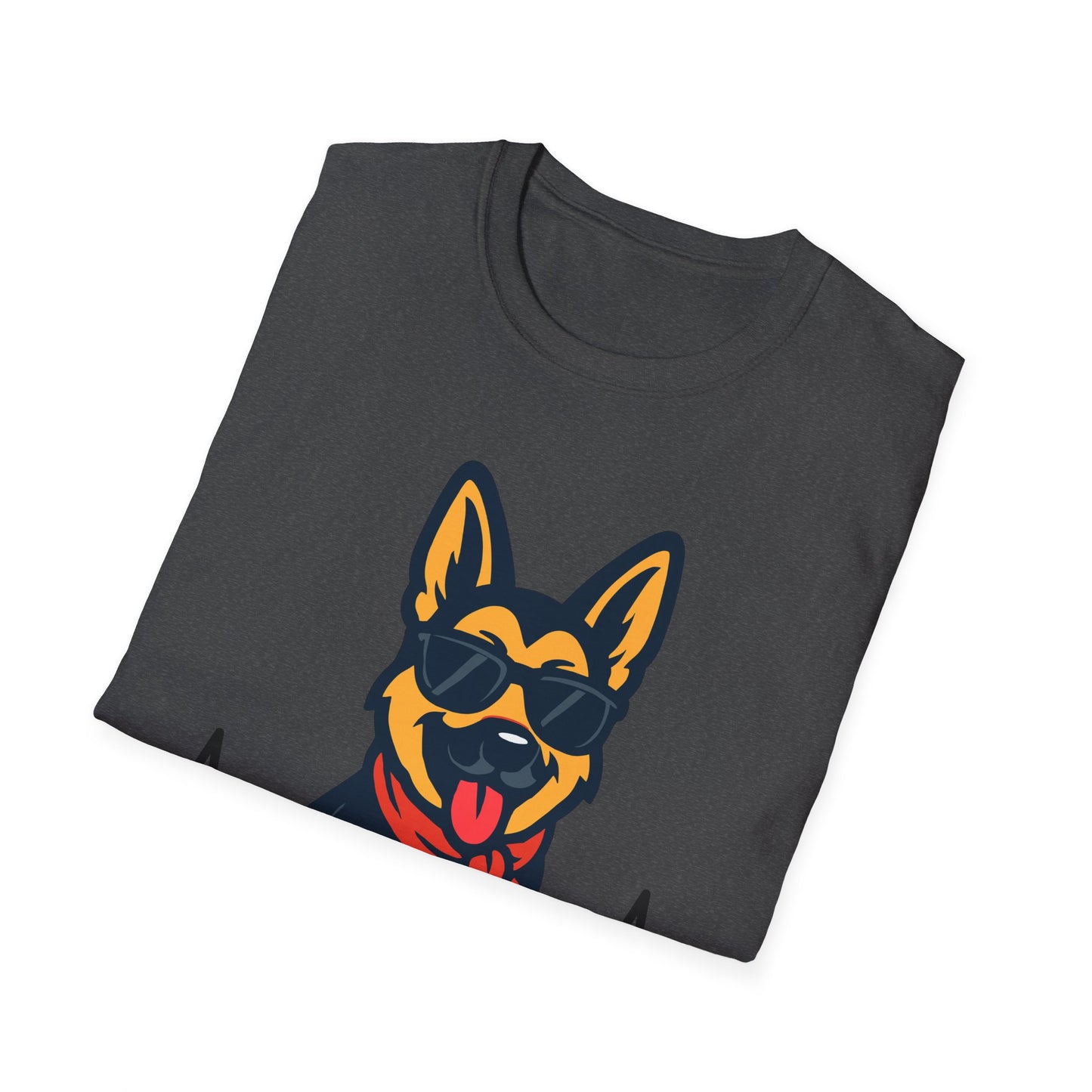 German Shepherd With Heartbeat And Cool Sunglasses Dog Unisex T-Shirt