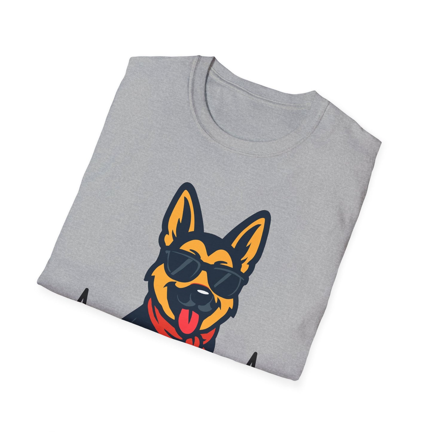 German Shepherd With Heartbeat And Cool Sunglasses Dog Unisex T-Shirt