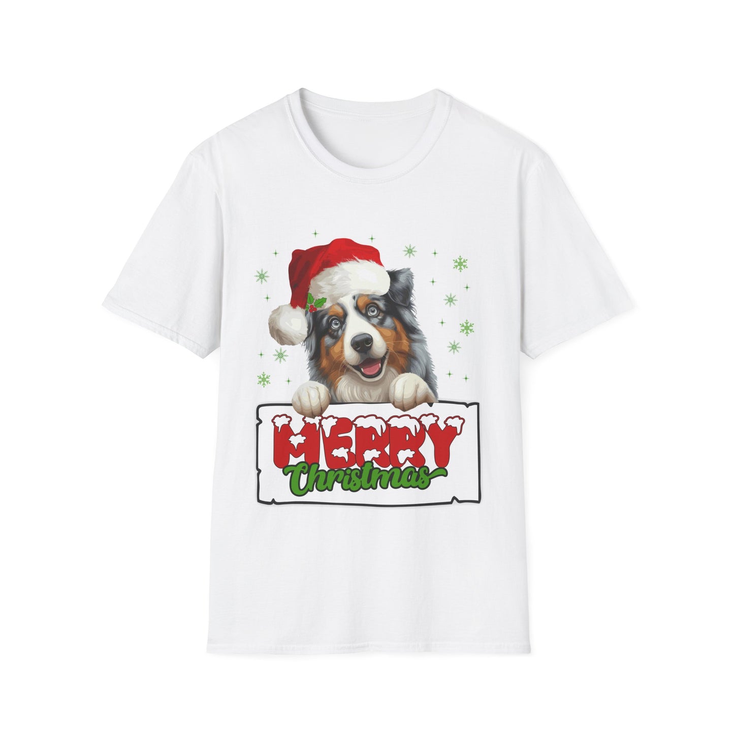 Christmas Aussie in Santa Hat Unisex T-Shirt