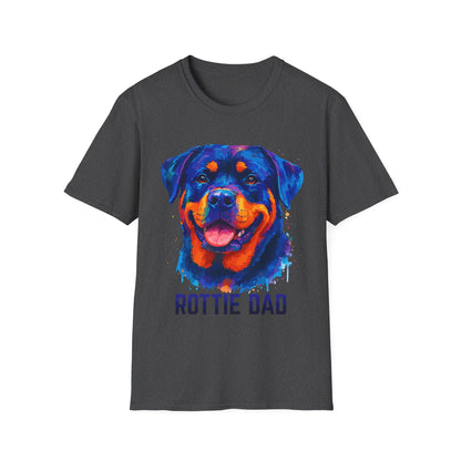 Rottie Dad In Vibrant Colors Unisex T-Shirt
