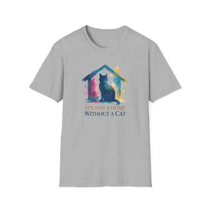 Watercolor Cat Inside House T-Shirt