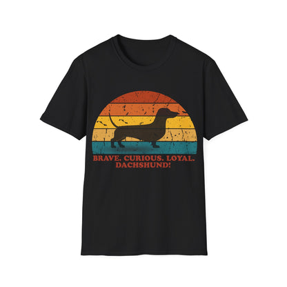 Retro Sunset Dachshund Unisex T-Shirt