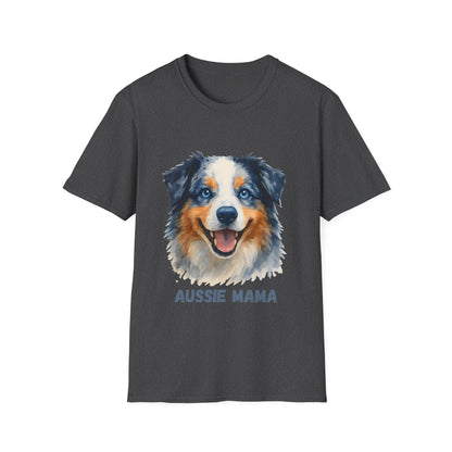 Aussie Mama Australian Shepherd Watercolor Unisex T-Shirt