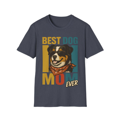 Australian Shepherd Best Dog Mom Ever With Retro Colors Unisex T-Shirt