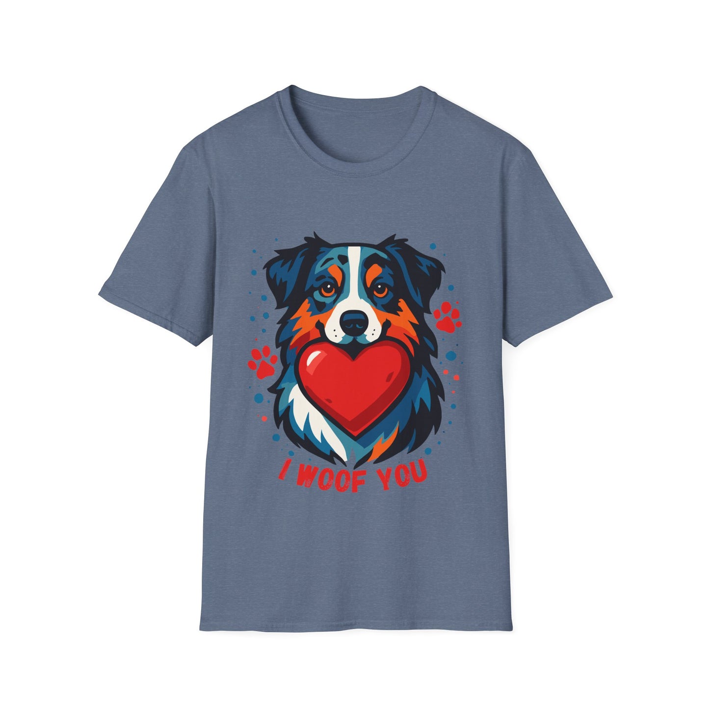 I Woof You Australian Shepherd UnisexT-Shirt — Vibrant Design