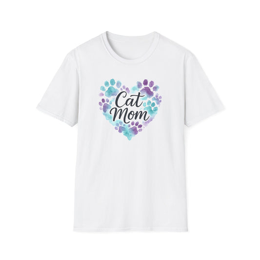 Watercolor Cat Mom Heart T-Shirt