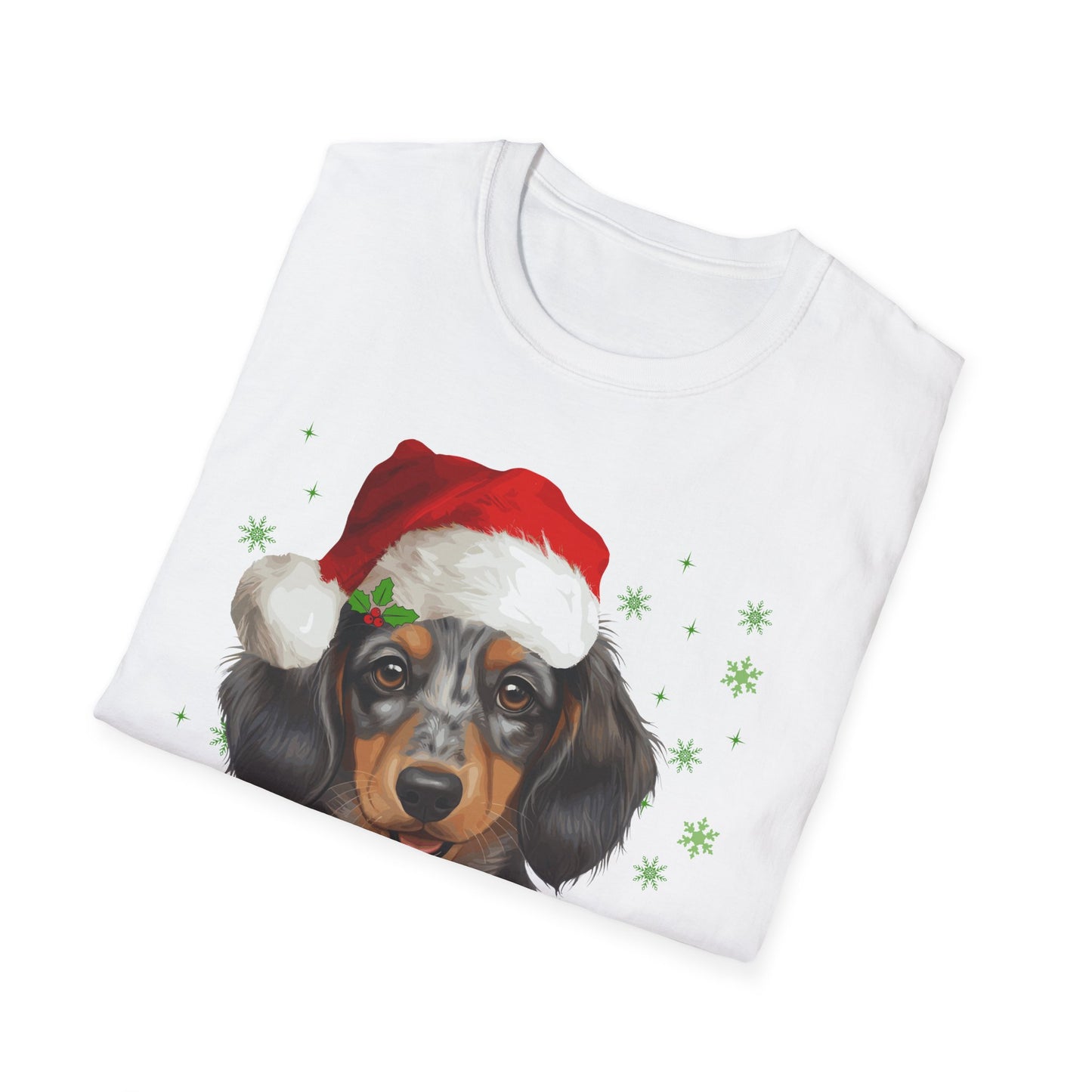 Christmas Dachshund in Santa Hat Unisex T-Shirt