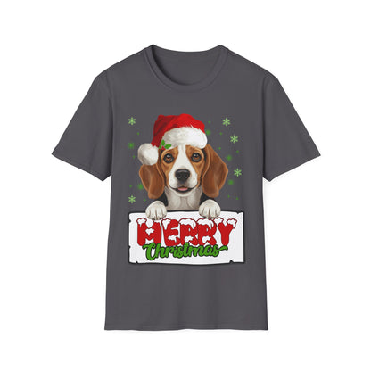 Christmas Beagle in Santa Hat Unisex T-Shirt