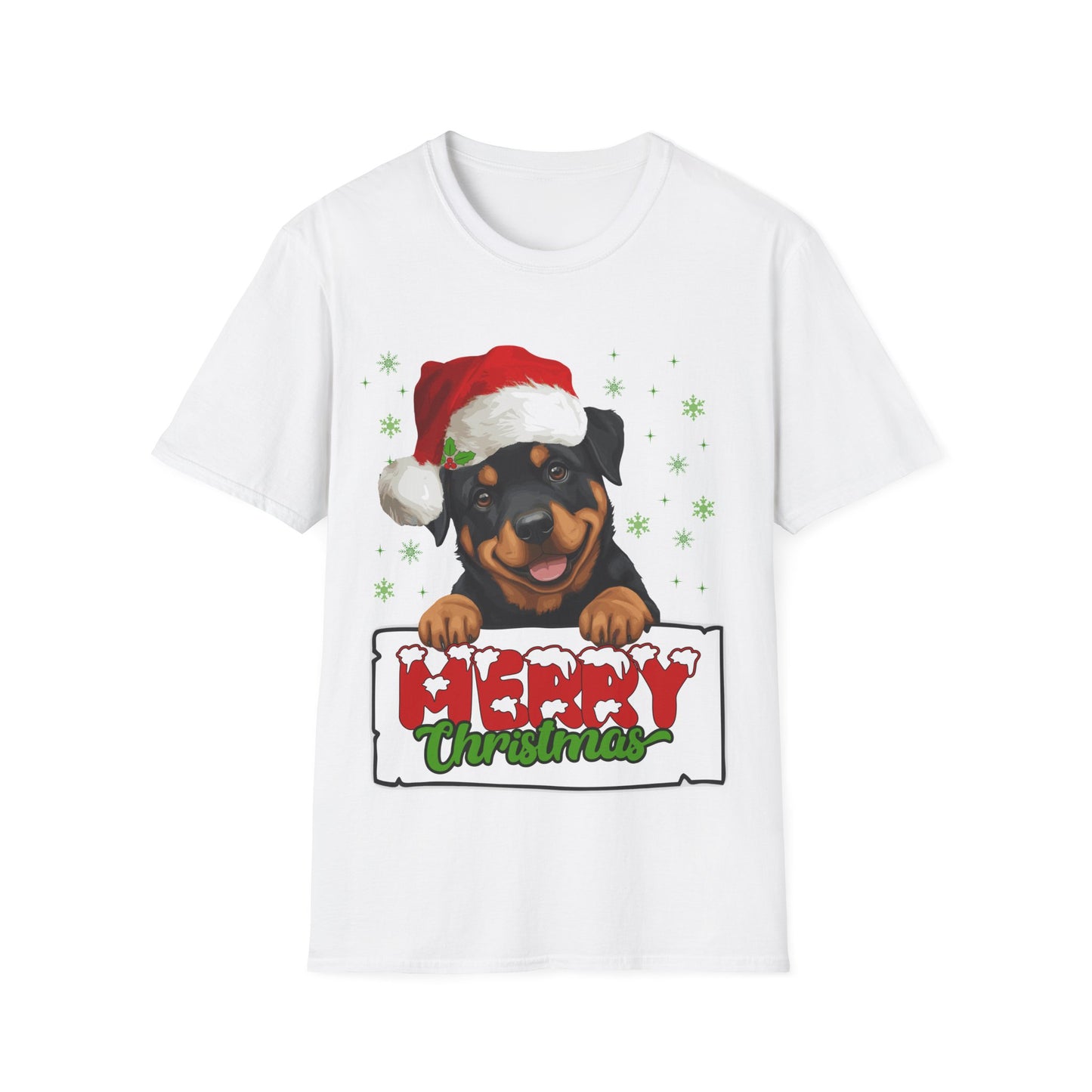 Christmas Rottweiler in Santa Hat Unisex T-Shirt