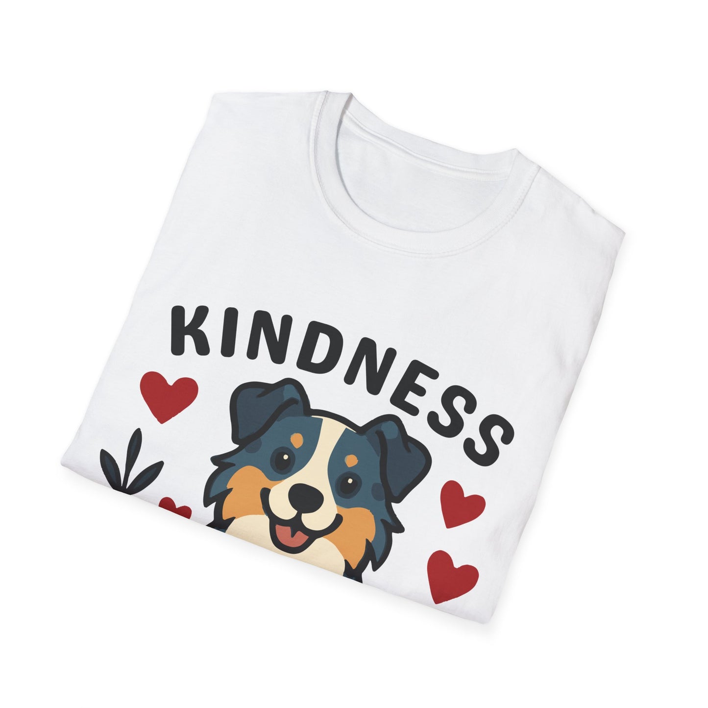Kindness Matters Australian Shepherd Unisex T-Shirt — Cute Cartoon Dog Tee