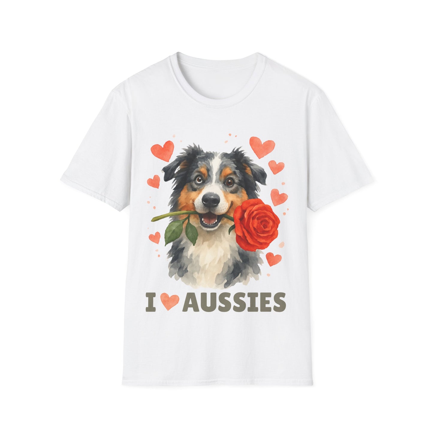 I Love Aussies Watercolor T-Shirt — Warm & Cute Australian Dog Tee