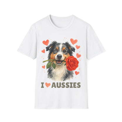 I Love Aussies Watercolor T-Shirt — Warm & Cute Australian Dog Tee