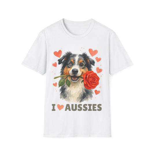 I Love Aussies Watercolor T-Shirt — Warm & Cute Australian Dog Tee