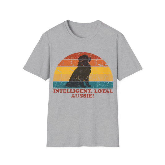 Retro Sunset Australian Shepherd Unisex T-Shirt