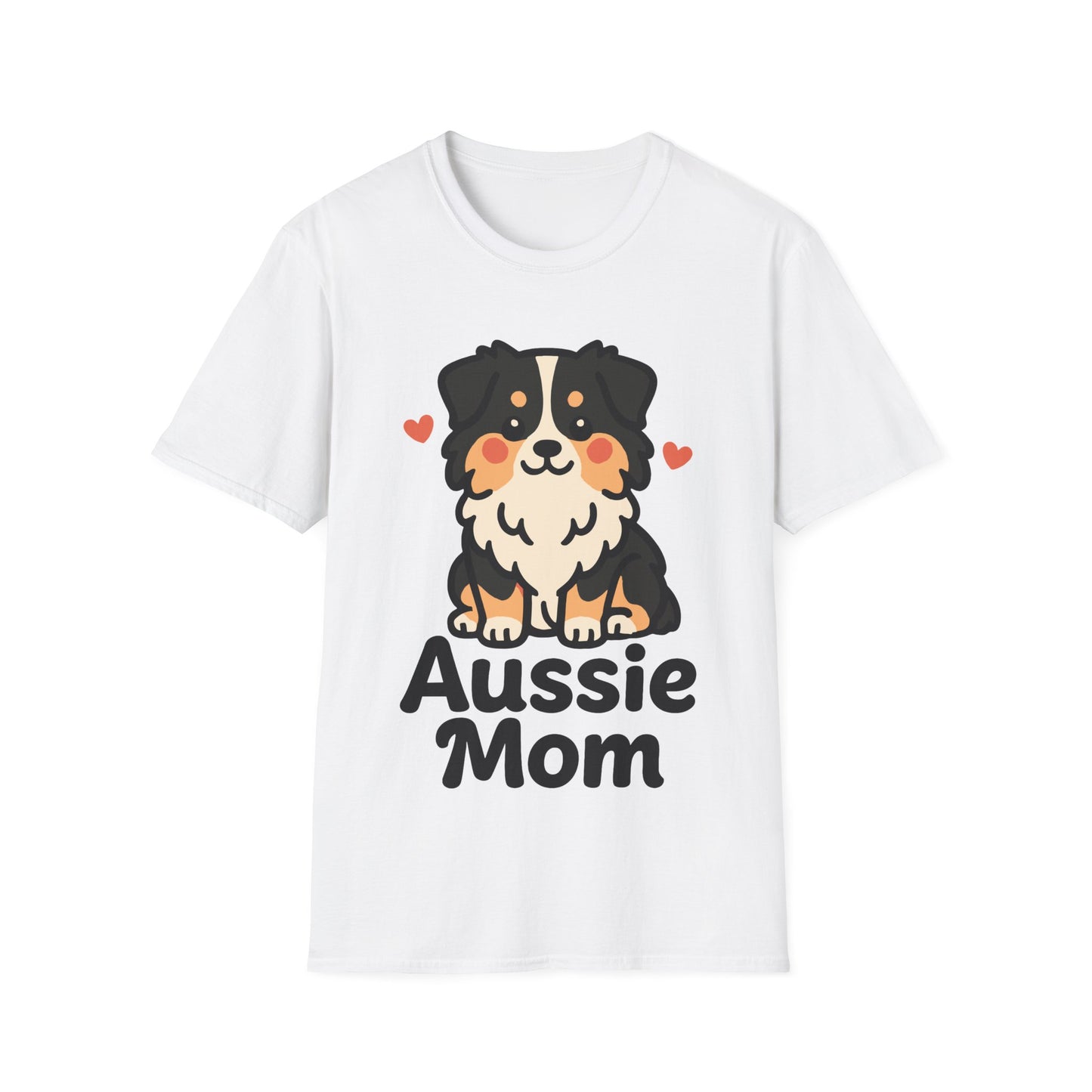 Aussie Mom Cartoon Australian Shepherd Design Unisex T-Shirt