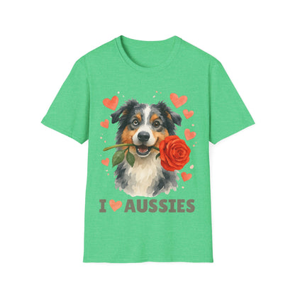 I Love Aussies Watercolor T-Shirt — Warm & Cute Australian Dog Tee