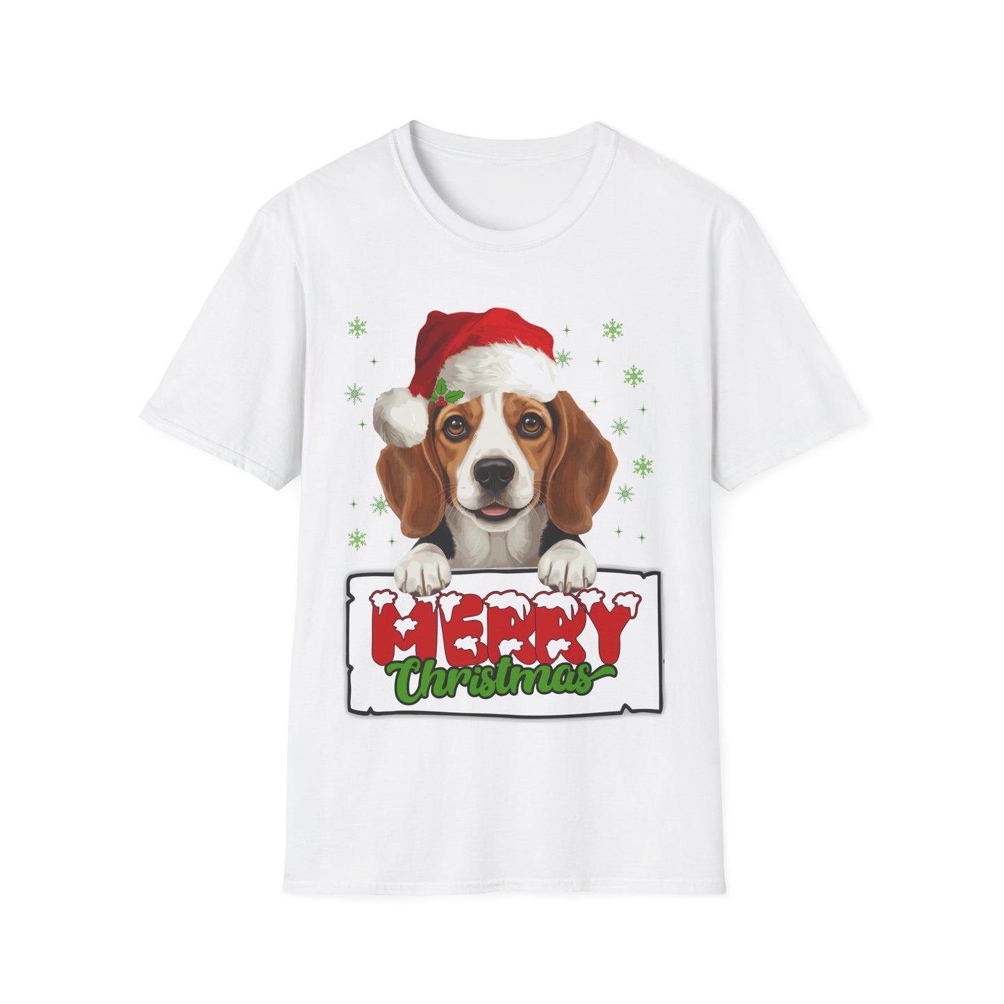 Christmas Beagle in Santa Hat Unisex T-Shirt