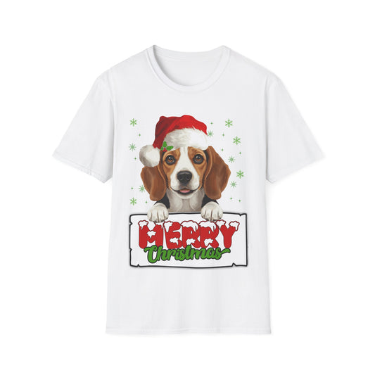Christmas Beagle in Santa Hat Unisex T-Shirt