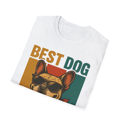 Best Dog Dad Ever French Bulldog With Retro Colors Unisex T-Shirt