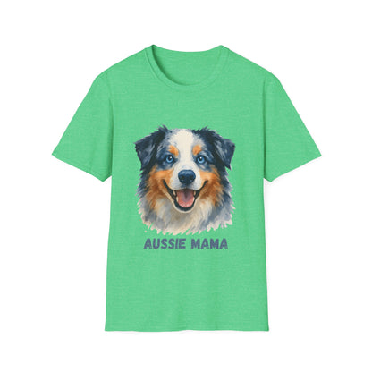 Aussie Mama Australian Shepherd Watercolor Unisex T-Shirt