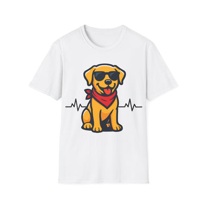 Labrador Retriever With Heartbeat And Cool Sunglasses Dog Unisex T-Shirt