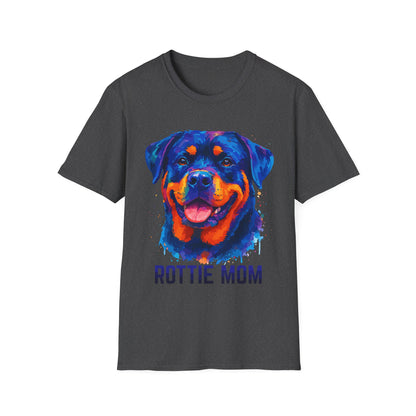 Rottie Mom In Vibrant Colors Unisex T-Shirt