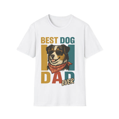 Australian Shepherd Best Dog Dad Ever With Retro Colors Unisex T-Shirt