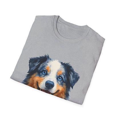 Aussie Mama Australian Shepherd Watercolor Unisex T-Shirt