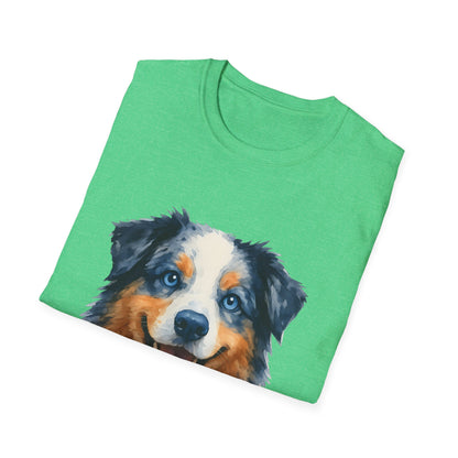 Aussie Mama Australian Shepherd Watercolor Unisex T-Shirt