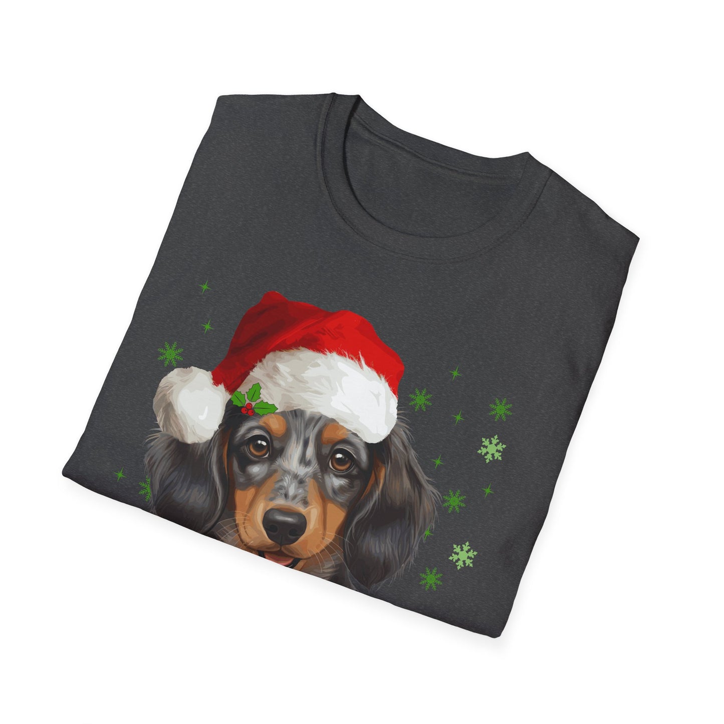 Christmas Dachshund in Santa Hat Unisex T-Shirt
