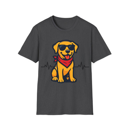 Labrador Retriever With Heartbeat And Cool Sunglasses Dog Unisex T-Shirt