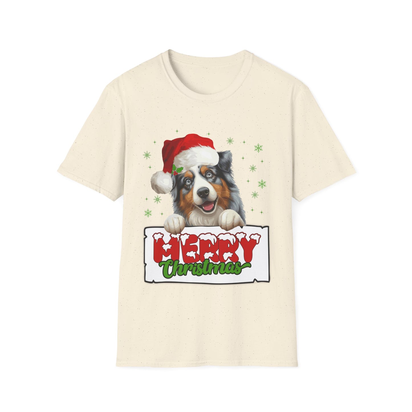 Christmas Aussie in Santa Hat Unisex T-Shirt