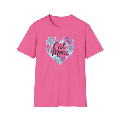 Watercolor Cat Mom Heart T-Shirt